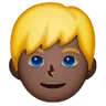 Man: Dark Skin Tone, Blond Hair Emoji 👱🏿‍♂️ image - Samsung style