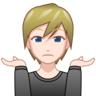 Person Shrugging: Light Skin Tone Emoji 🤷🏻 image - Emojidex style