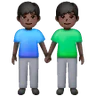 Men Holding Hands: Dark Skin Tone Emoji 👬🏿 image - Samsung style