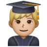 Man Student: Medium-Light Skin Tone Emoji 👨🏼‍🎓 image - Samsung style