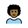 Man: Medium-Dark Skin Tone, Curly Hair Emoji 👨🏾‍🦱 image - OpenMoji style