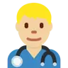 Man Health Worker: Medium-Light Skin Tone Emoji 👨🏼‍⚕️ image - Twitter / X (Twemoji) style