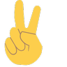 Victory Hand Emoji ✌ image - Skype style