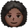 Woman: Dark Skin Tone, Curly Hair Emoji 👩🏿‍🦱 image - Samsung style