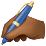 Writing Hand: Medium-Dark Skin Tone Emoji ✍🏾 image - WhatsApp style