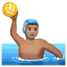 Man Playing Water Polo: Medium Skin Tone Emoji 🤽🏽‍♂️ image - WhatsApp style