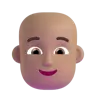 Person: Medium Skin Tone, Bald Emoji 🧑🏽‍🦲 image - Microsoft 3D Fluent style