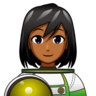 Woman Astronaut: Medium-Dark Skin Tone Emoji 👩🏾‍🚀 image - Emojidex style