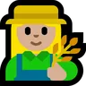 Woman Farmer: Medium-Light Skin Tone Emoji 👩🏼‍🌾 image - Microsoft Windows 10 Segoe UI Emoji style