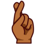 Crossed Fingers: Medium-Dark Skin Tone Emoji 🤞🏾 image - Emojidex style