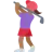 Woman Golfing: Medium-Dark Skin Tone