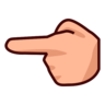 Backhand Index Pointing Left: Medium-Light Skin Tone Emoji 👈🏼 image - Emojidex style