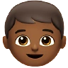 Boy: Medium-Dark Skin Tone Emoji 👦🏾 image - Apple style