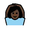 Woman Gesturing Ok: Dark Skin Tone Emoji 🙆🏿‍♀️ image - OpenMoji style