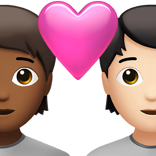 Couple With Heart: Person, Person, Medium-Dark Skin Tone, Light Skin Tone