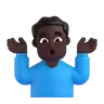 Man Shrugging: Dark Skin Tone Emoji 🤷🏿‍♂️ image - Microsoft 3D Fluent style