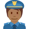 Police Officer: Medium-Dark Skin Tone Emoji 👮🏾 image - Twitter / X (Twemoji) style