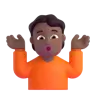 Person Shrugging: Medium-Dark Skin Tone Emoji 🤷🏾 image - Microsoft 3D Fluent style