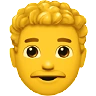 Man: Curly Hair Emoji 👨‍🦱 image - Apple style