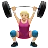 Woman Lifting Weights: Medium-Light Skin Tone