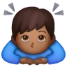 Man Bowing: Medium-Dark Skin Tone Emoji 🙇🏾‍♂️ image - Samsung style