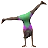 Woman Cartwheeling: Dark Skin Tone