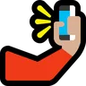Selfie: Medium-Light Skin Tone Emoji 🤳🏼 image - Microsoft Windows 10 Segoe UI Emoji style
