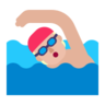 Person Swimming: Medium-Light Skin Tone Emoji 🏊🏼 image - Microsoft Classic 2D style