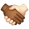 Handshake: Medium-Dark Skin Tone, Light Skin Tone Emoji 🫱🏾‍🫲🏻 image - WhatsApp style
