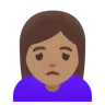 Woman Frowning: Medium Skin Tone Emoji 🙍🏽‍♀️ image - Google Noto Color style