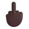Middle Finger: Dark Skin Tone Emoji 🖕🏿 image - Microsoft 3D Fluent style