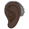 Ear With Hearing Aid: Dark Skin Tone Emoji 🦻🏿 image - Apple style