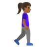 Woman Walking Facing Right: Medium-Dark Skin Tone Emoji 🚶🏾‍♀️‍➡️ image - Google Noto Color style