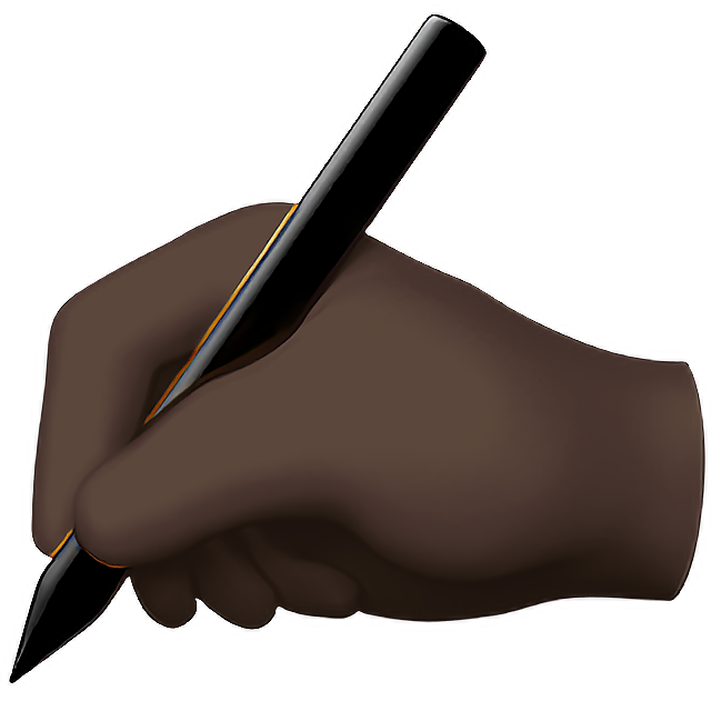 Writing Hand: Dark Skin Tone