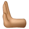 Leftwards Pushing Hand: Medium Skin Tone Emoji 🫷🏽 image - Samsung style