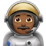 Man Astronaut: Medium-Dark Skin Tone Emoji 👨🏾‍🚀 image - Apple style