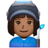 Woman Factory Worker: Medium-Dark Skin Tone Emoji 👩🏾‍🏭 image - Samsung style