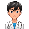 Man Health Worker: Medium-Light Skin Tone Emoji 👨🏼‍⚕️ image - Emojidex style