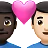 Couple With Heart: Man, Man, Dark Skin Tone, Light Skin Tone