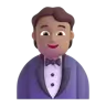 Person In Tuxedo: Medium Skin Tone Emoji 🤵🏽 image - Microsoft 3D Fluent style