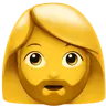 Woman: Beard Emoji 🧔‍♀️ image - WhatsApp style