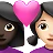 Couple With Heart: Woman, Woman, Dark Skin Tone, Light Skin Tone