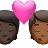 Kiss: Person, Person, Dark Skin Tone, Medium-Dark Skin Tone