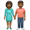 Woman And Man Holding Hands: Medium-Dark Skin Tone Emoji 👫🏾 image - WhatsApp style