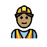 Man Construction Worker: Medium Skin Tone Emoji 👷🏽‍♂️ image - OpenMoji style