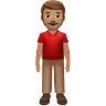 Man Standing: Medium Skin Tone Emoji 🧍🏽‍♂️ image - Apple style