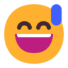 Visage souriant la bouche ouverte avec sueurs froides Emoji 😅 image - Microsoft Classic 2D style