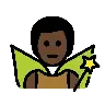Man Fairy: Dark Skin Tone Emoji 🧚🏿‍♂️ image - OpenMoji style