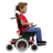 Man In Motorized Wheelchair Facing Right: Medium Skin Tone