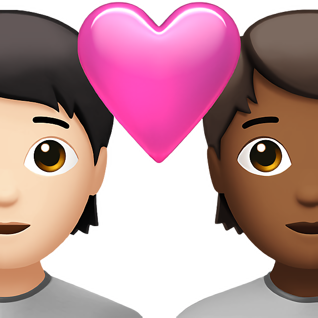 Couple With Heart: Person, Person, Light Skin Tone, Medium-Dark Skin Tone